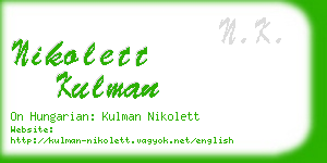 nikolett kulman business card